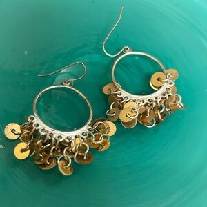 Bohemian Style Dangling Discs French Hook Earrings
